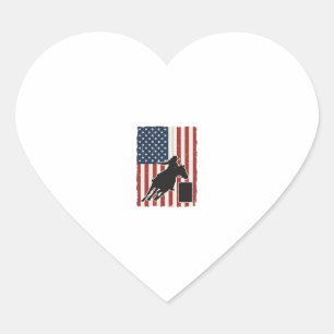 Adesivo Coração Corrida de Barril Bandeira Americana Design Vetori