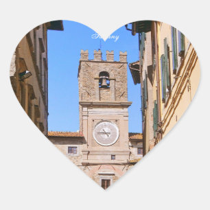 Adesivo Coração Cortona. Itália. Toscana