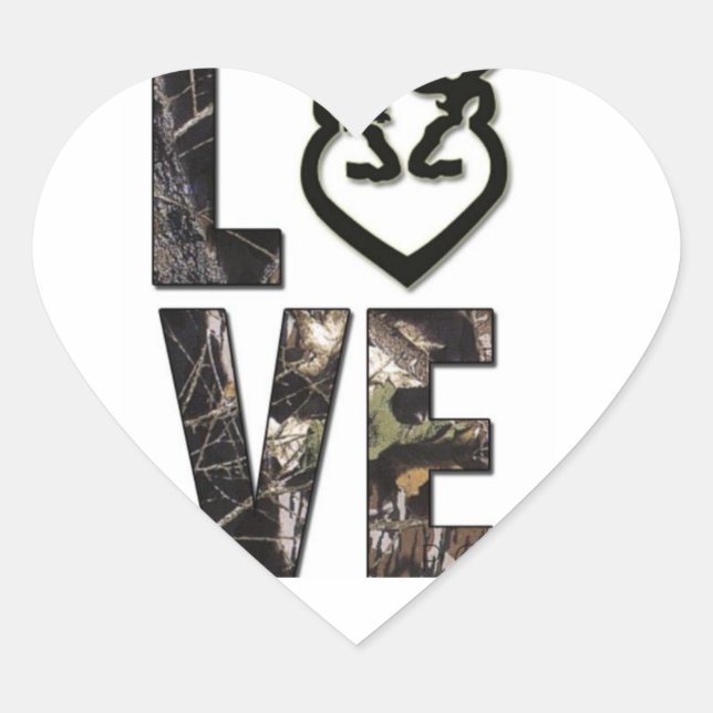 Adesivo Coração Country Camo Love Heart Stickers (Frente)