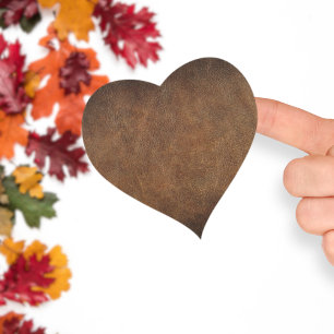 Adesivo Coração Couro Falsa do Mundo Antigo