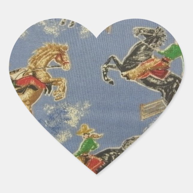 Adesivo Coração Cowgirl Bronc Rider (Frente)