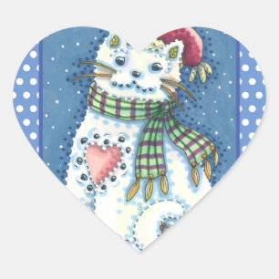 ADESIVO CORAÇÃO COZINHA DE NEVE, GATO DE NEVE E RATO