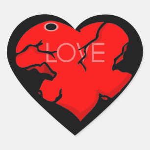 Adesivo Coração Cracking + Coração Quebrada