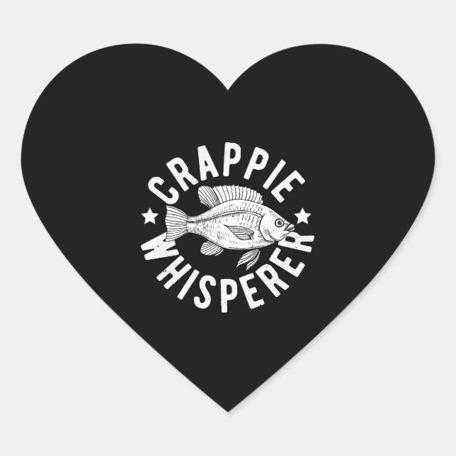 Adesivo Coração Crappie Whisperer - Peixe (Frente)