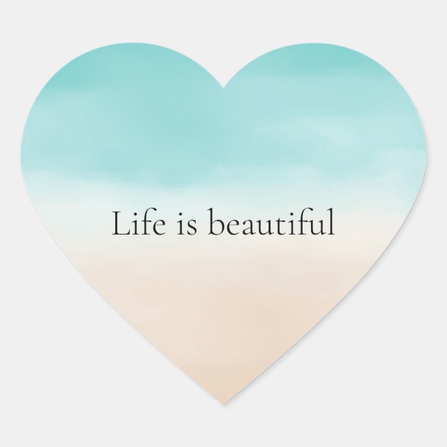 Adesivo Coração Cream Peach Aqua Ombre (Frente)