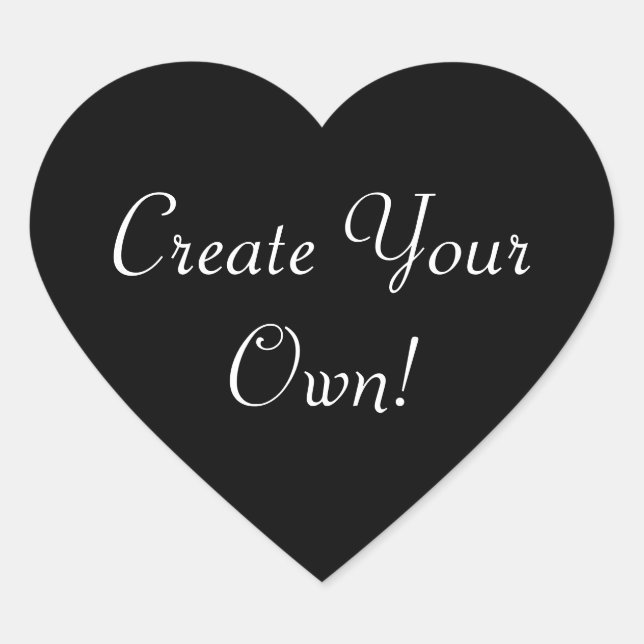 Adesivo Coração Crie seu próprio preto (Frente)