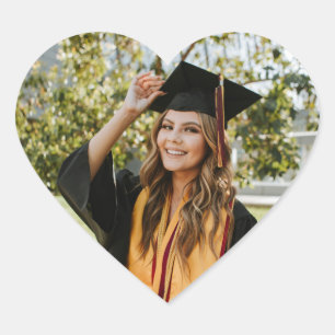 Adesivo Coração Crie Sua Própria Foto Personalizada de Graduação