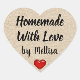 Adesivo Coração Crie sua própria Homemade com seu obrigado de amor