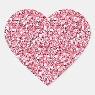 Adesivo Coração Cristal de Druzy - rosa de quartzo cor-de-rosa