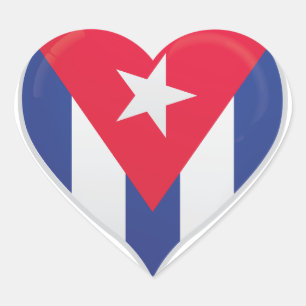 Adesivo Coração Cuba ama o cartaz do orgulho da bandeira