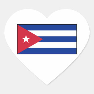 Adesivo Coração Cuba - bandeira cubana