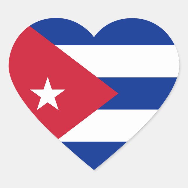 Adesivo Coração Cuba Flag Heart Sticker (Frente)