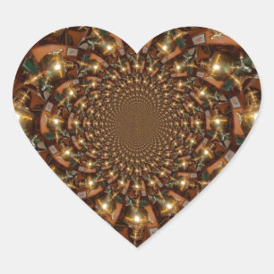 Adesivo Coração Cultura de prata e ouroElegante de chá - Vintage S