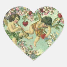 Adesivo Coração Cupidos do Dia dos Namorados Vitoriano Árvore do C