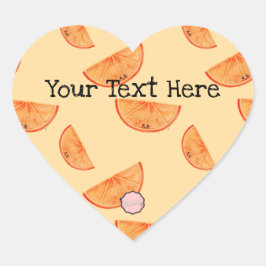 Adesivo Coração Customizable Kawaii Watercolor Orange Heart Sticke
