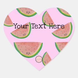 Adesivo Coração Customizable Kawaii Watercolor Watermelon