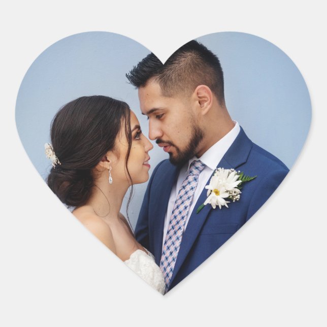 Adesivo Coração Customized Couple Wedding Photo (Frente)