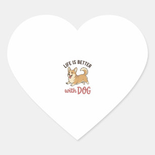 Adesivo Coração Cute Corgi Dog Life É Melhor Com Dog Design_1