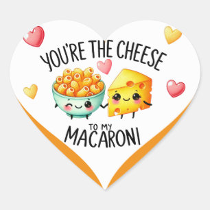 Adesivo Coração Cute Kawaii Macaroni e queijo