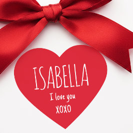 Adesivo Coração Cute Love Heart Custom Text Name Modern Valentine