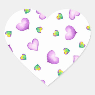 Adesivo Coração Cute Romântico Coração Roxo Aniversário