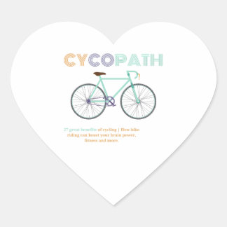 Adesivo Coração Cycopath Engraçado ciclismo para ciclistas e biker