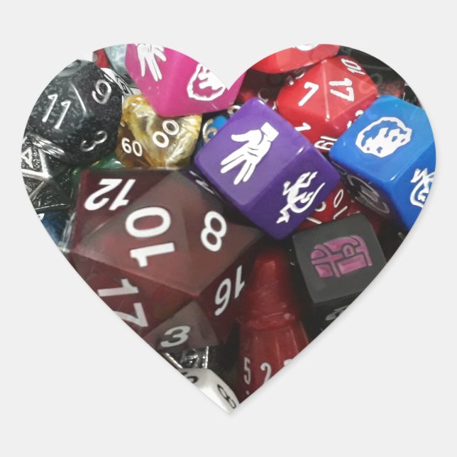 Adesivo Coração d20 dados (Frente)