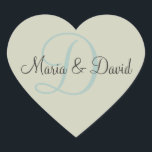 Adesivo Coração D Monogramas | Envelope Selos<br><div class="desc">D Monogramas | Envelope Seals Sand color Heart with patina green color monograma and chocolate west name text. Perfeito para a parte de trás do convite de casamento ou venda os envelopes de data. Você também pode aplicá-los no verso dos envelopes de cartões de agradecimentos e colocá-los em presentes para...</div>