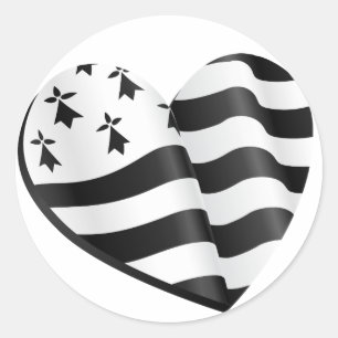 Adesivo Coração da bandeira bretão