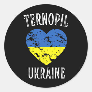 Adesivo Coração da Bandeira da Ucrânia Cidade de Ternopil