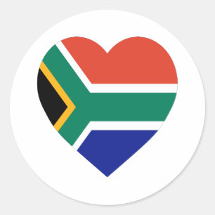 Adesivo Coração da bandeira de África do Sul