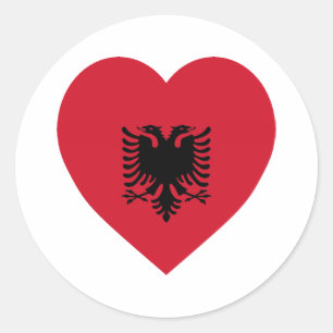 Adesivo Coração da bandeira de Albânia