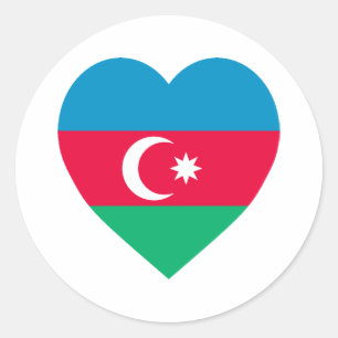 Adesivo Coração da bandeira de Azerbaijan