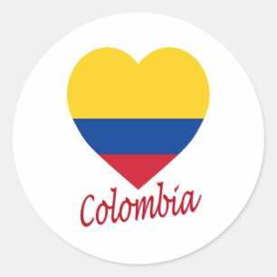 Adesivo Coração da bandeira de Colômbia