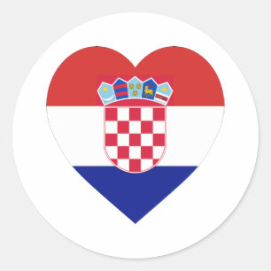 Adesivo Coração da bandeira de Croatia