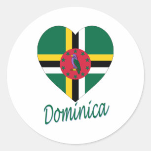 Adesivo Coração da bandeira de Dominica