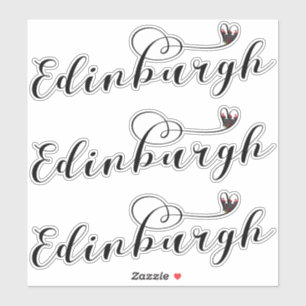 Adesivo Coração da bandeira de Edimburgo, Edinburgher
