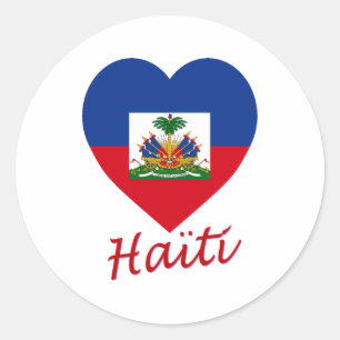 Adesivo Coração da bandeira de Haiti