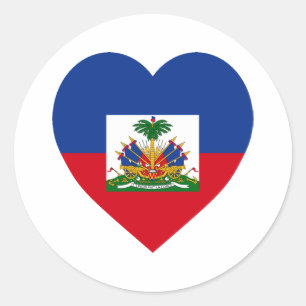 Adesivo Coração da bandeira de Haiti