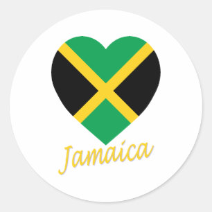 Adesivo Coração da bandeira de Jamaica