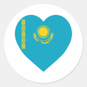 Adesivo Coração da bandeira de Kazakhstan