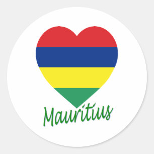 Adesivo Coração da bandeira de Maurícia