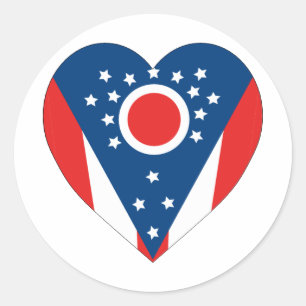 Adesivo Coração da bandeira de Ohio