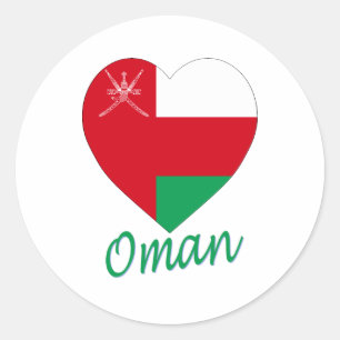 Adesivo Coração da bandeira de Oman