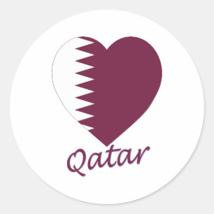 Adesivo Coração da bandeira de Qatar
