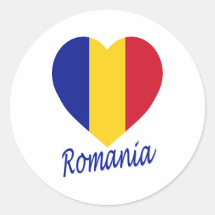 Adesivo Coração da bandeira de Romania
