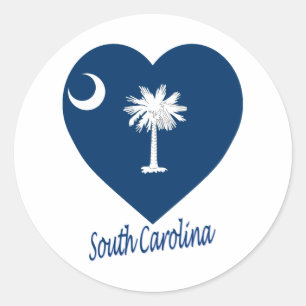 Adesivo Coração da bandeira de South Carolina