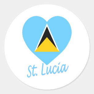 Adesivo Coração da bandeira de St Lucia