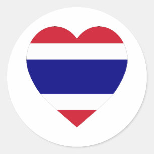 Adesivo Coração da bandeira de Tailândia