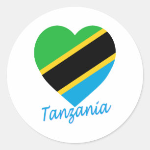 Adesivo Coração da bandeira de Tanzânia
